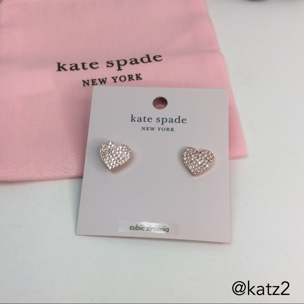 kate spade Yours Truly Pave Heart Studs